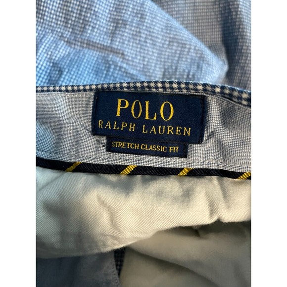 Polo Ralph Lauren Shorts Mens 33 Blue Chino Seersucker Stretch Classic Fit 9" - Picture 5 of 9